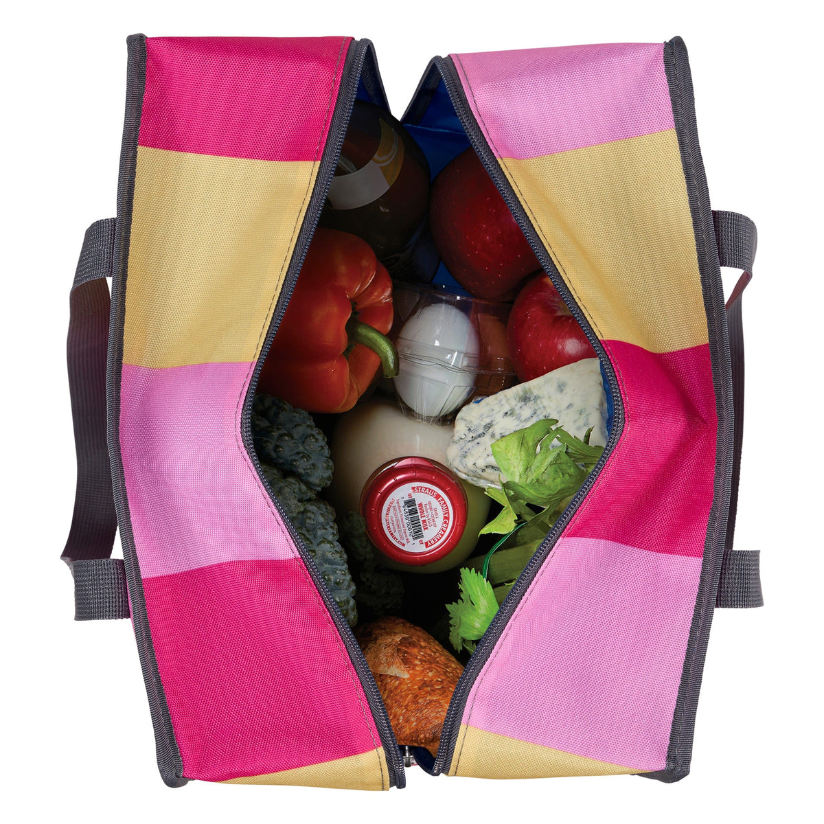 freezable-grocery-tote-g7 Freezable-Grocery-Tote-PinkStripes-Top-Down-Food-Combo-Filled_LORES.jpg